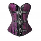 Sexy Lingerie Purple Front Clasp Corsets And Bustiers Overbust Corsets Body Shaper W35857