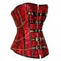 Steampunk Women's Gothic Vest Rock Sexy Slim Zipper Straps Red Faux Leather Bustier Corset W31098A