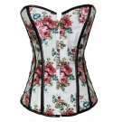 Steampunk Floral Printed Overbust Top With Chinas Gothic Women White Vintage Corsets Bustiers W31207