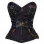 Sexy Gothic Brown Vintage Steel Bone Steampunk Leather Waist Cincher With Thong Corset W31240