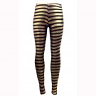 2018 Black And Gold Striped Tights Wholesale Leggings WL076