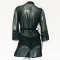Black Long Sleeve Mature Women Sexy Transparent Nighty Allure Sleepwear W385495A