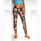 Women 3D Digital Floral Paint Pattern Elastic Pants Leggings WL069