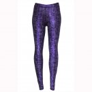 Fashion Casual Digital Printed Purple Workout Long Pants Fit Trousers WL082