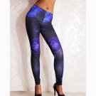Fashion Dark Purple Jellyfish Printing Leggings Sexy Slim Polyester Trousers Fitness Pants WL028