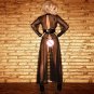 Women Sexy Leather Mesh High Split Gown Transparent Crotchless Nightwear Grown Lingerie W931073