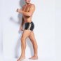 Sexy Male Faux Leather Low waist Zipper Lace Up Boxer Night Clubwear Shorts Men W926624