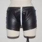 Sexy Male Faux Leather Low waist Zipper Lace Up Boxer Night Clubwear Shorts Men W926624