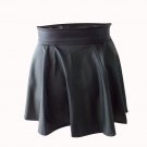 Summer Black Leather Elastic Mini Skirt Casual Style Skirt W931067