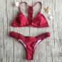 Summer Beachwear Sexy Women Red halter Bikini Set with Padded Push Up WT41908