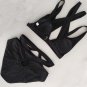 Black Solid Swimsuit Two Pieces Bandage Cutout High Waist Push Up Bikini Bathing Suit We8021821