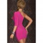 2018 Rose Carmine One Shoulder Hollow Out Tight Fitting Bodycon Mini Dress W113461C