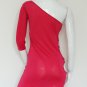 2018 Rose Carmine One Shoulder Hollow Out Tight Fitting Bodycon Mini Dress W113461C