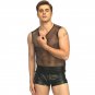 Gay Sexy Fishnet See Through Tank Top Sleeveless Nigh Clubwear Men Lingerie Tops W930952