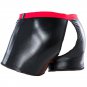 Men Underwear Boxer Shorts Sexy Red Wetlook Faux Leather Crotchless Gay Fetish Boxer W930964B