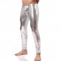 Candy Color Men Silver Wetlook Faux Leather Skinny Legging Gay Fetish Pants WT42705B