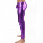 Candy Color Men Purple Wetlook Faux Leather Skinny Legging Gay Fetish Pants WT42705D