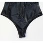 Black PVC Mesh Long Sleeve Women Sexy Zipper Skinny Club Wear Bodysuit W861224