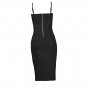 Sexy PVC Bodycon Evening Party Wear Black Leather Clubwear Slim Midi Dress W6600308B