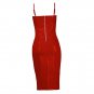 Sexy PVC Bodycon Evening Party Wear Red Leather Clubwear Slim Midi Dress W6600308A