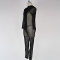 Women Erotic Sheer Mesh See Through Long Sleeve Long Jumpsuit W850709