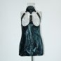 Women Black Halter Open Bust PVC Tight Fetish Cupless Mini Dress W7831