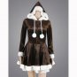 Women Winter Long Sleeve Front Zip Hooded A Line Mini Christmas Dress W4005A
