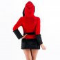Sexy Hooded Santa Claus Long Sleeve Bodycon Red Mini Christmas Dress W208522A