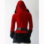 Sexy Hooded Santa Claus Long Sleeve Bodycon Red Mini Christmas Dress W208522A