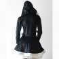 Women Winter Long Sleeve Front Zip Hooded A Line Mini Christmas Dress W4005B