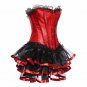 S-6XL Red Overbust Corset With Tutu Women Sexy Strapless Gothic Steampunk Corset Dress W58036