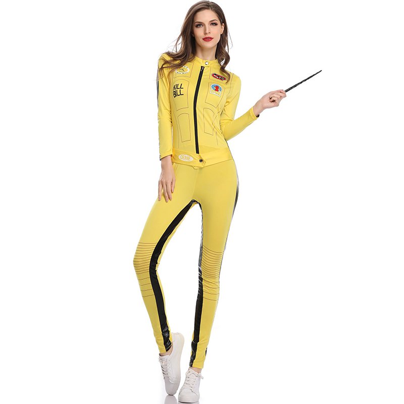 Kill Bill Costume Adult Women Ninja Martial Arts Bruce Lee Motocycle