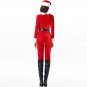 Women Red Long Sleeve with Belt and Hat Christmas Costume Mr. Santa Role Play Costumes W415132