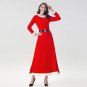 Sexy Santa Dress Women Winter Long Sleeve Long Sexy Fancy Dress With Hat and Belt W411003