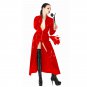 Women Men Unisex Red PVC Gothic Wetlook Faux Leather Sexy Trench Leather Catsuit W931051B