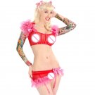 Red Christmas Lingerie Sexy Transparent Lingerie Sets Women Underwear W850819