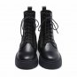 Black Leather Martin Boots Women 2019 Autumn Winter Warm Shoes Women's Motorcycle Platform Boots