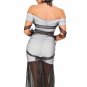 Funny Halloween Costume Role-Play Long Off Shoulder Club Party Fancy Dress W847037