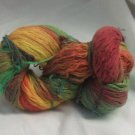 Hand dyed red/green/orange/yellow recycled cotton yarn