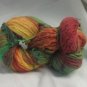 Hand dyed red/green/orange/yellow recycled cotton yarn