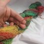 Hand dyed red/green/orange/yellow recycled cotton yarn