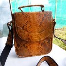 PYTHON SNAKE LEATHER SLING BAG BROWN COLOUR