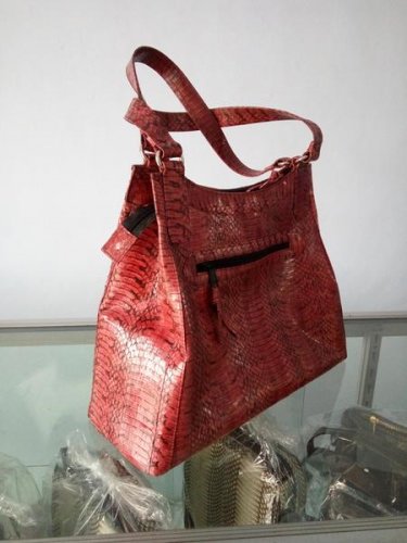 GENUINE SNAKE LEATHER HANDBAG BROWN COLOUR