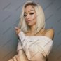Ombre BlondeHuman Hair Straight Bob Lace front Wigs