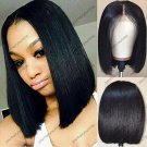 12inch Brazilian Human  virgin Hair Straight Bob Lace front Wigs