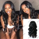 150% Density Virgin Human Hair Loose Wave Full lace Wigs 18inch