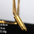 Golden Bullet Couple pendant 60cm High Quality Fashion Hiphop Gold plated long chain