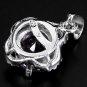 Ladies 1.8 carat Natural Amethyst 14K Gold Coated Solid Silver Simulated Diamonds Pendant Valentines