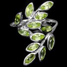 Ladies 1.8 carat Natural Green Peridot Solid 925 Sterling Silver Contemporary Ring Valentines gift