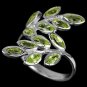 Ladies 1.8 carat Natural Green Peridot Solid 925 Sterling Silver Contemporary Ring Valentines gift